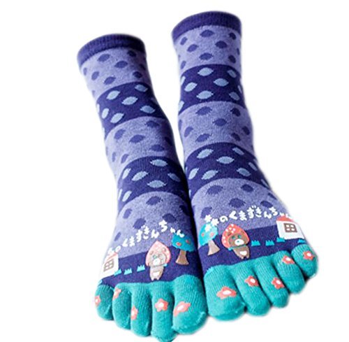 George Jimmy Cartoon Purple Tube Toe Scoks Soft Cotton Yoga Socks