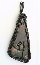 Pilbara Jasper Opal Black Copper Wire Wrap Pendant 7 - $20.03