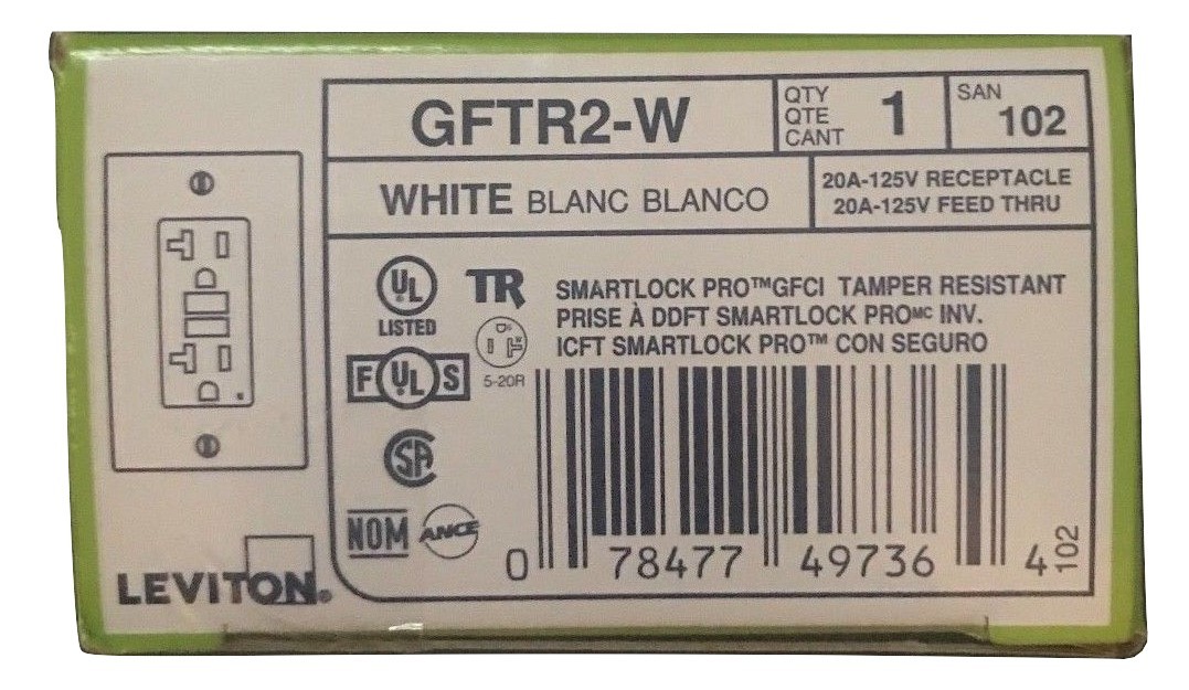 *LOT OF 10* Leviton GFTR2-W 20 Amp Smartlock Tamper-Resistant White GFCI NEW!