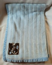 George Baby Boy Blanket Blue Brown Polka Dot Circle Patch Embossed Stripe - $59.39
