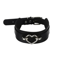 Heart Choker Collar For Girls Black Leather Choker Necklace Punk Rave Festival  - $15.00+