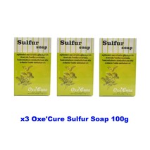 x3 Oxe&#39;Cure Sulfur Soap 100g Clean and Reduce Acne Treatment on Back Che... - $38.55