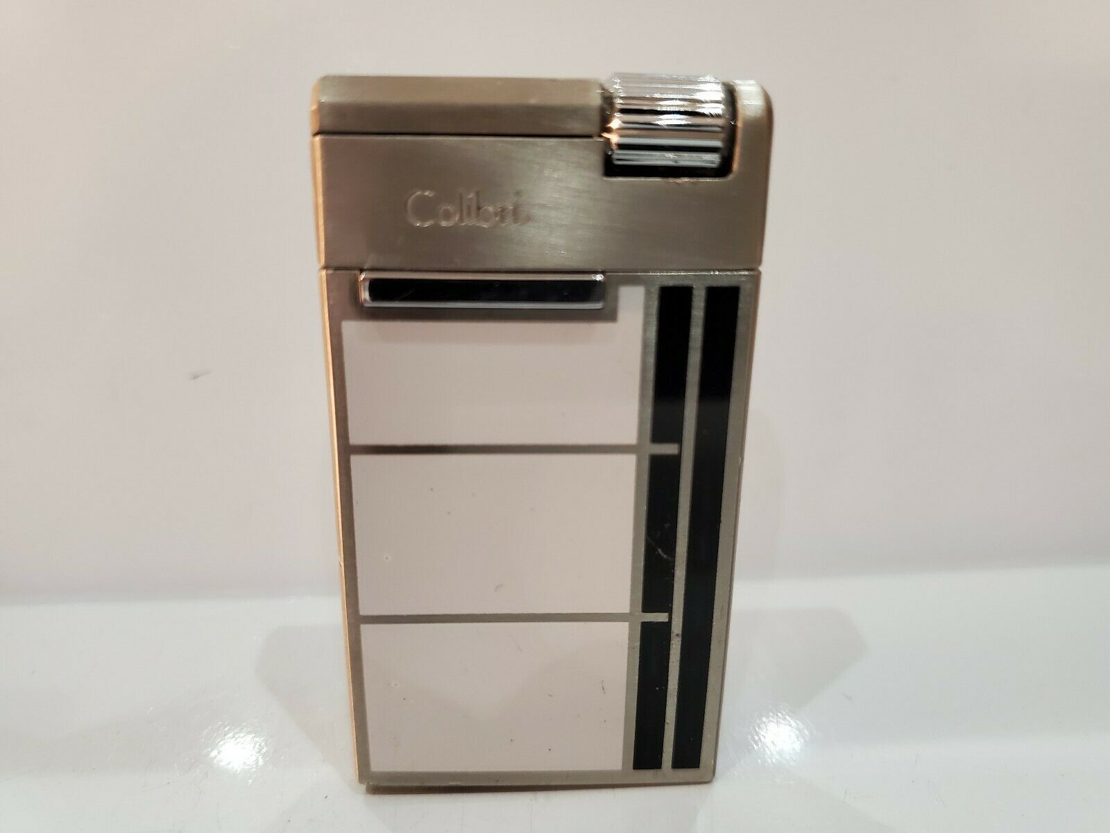 WORKING Colibri Vintage Flint & DUAL FLAME ENAMEL & SILVER Lighter