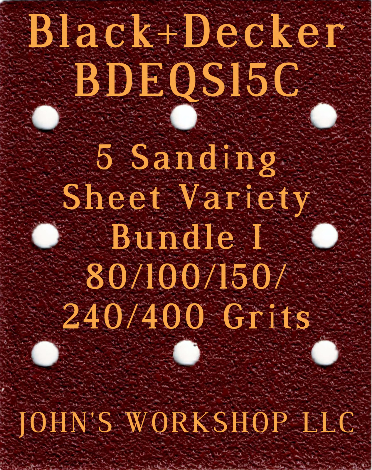 Primary image for Black+Decker BDEQS15C - 80/100/150/240/400 Grits - 5 Sandpaper Variety Bundle I