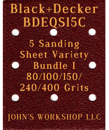 Black+Decker BDEQS15C - 80/100/150/240/400 Grits - 5 Sandpaper Variety B... - $7.53