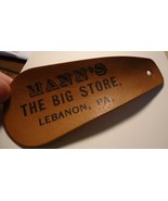 Antique Advertising hard Fibre Shoehorn MANN&#39;s BIG STORE LEBANON PA Penn... - $25.00