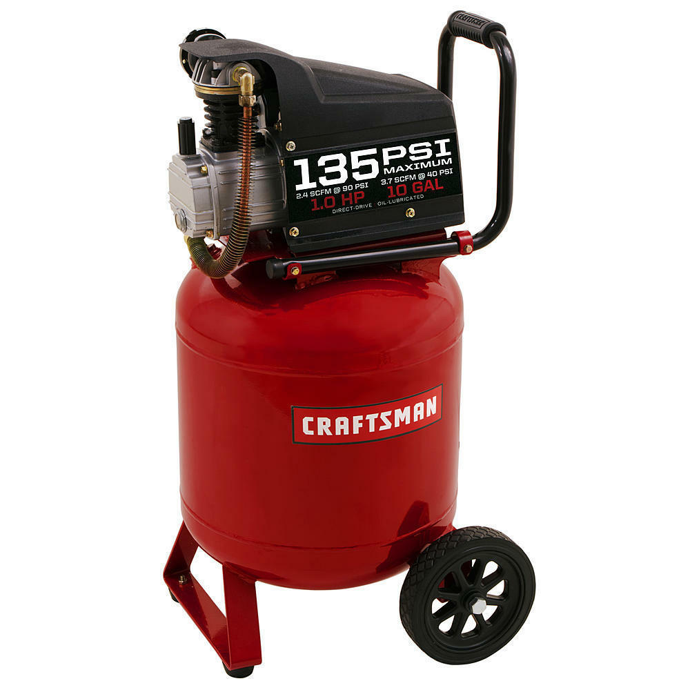 Craftsman 10 Gallon 1 HP OilLube Portable Air Compressor 135 Max PSI