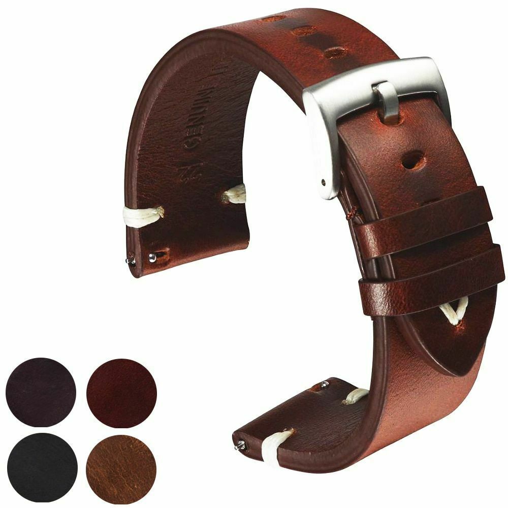 Watch Strap Belt Genuine Leather Watchband Vintage Men Watch Replacement Band