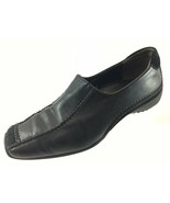 SH32 Paul Green Munchen UK 3 US 5.5 Black Leather Suede Square Toe Loafe... - $26.13