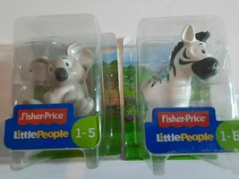 Fisher Price Little People Safari Zoo Animal KOALA & ZEBRA Lot of 2 in Packs New - $15.99