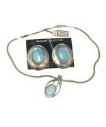 turquoise jewelry necklace earring set - $6.79