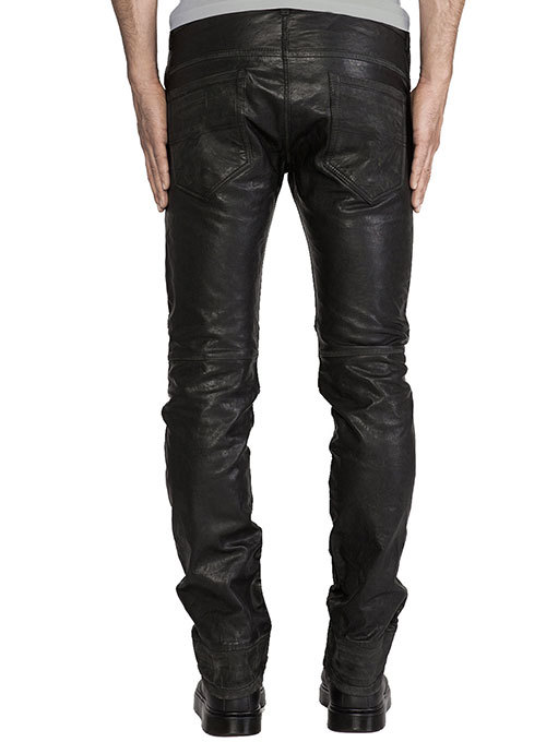 Leather Jeans Pants Black Colour Mono ectric, Men Wasit Belted Pants