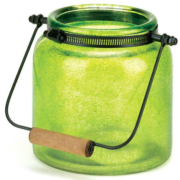 Accent Plus Speckled Green Glass Jar Candle Lantern - 6.5 inches - $31.81