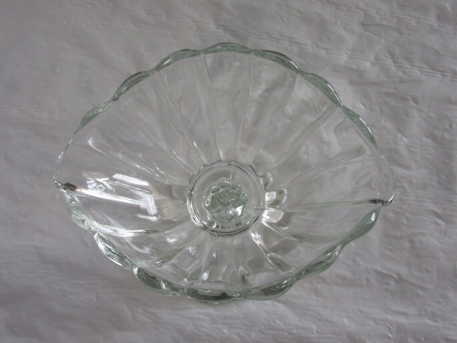 Beautiful Vtg 3 piece Heisey Crystolite Crystal Scalloped Glass Candy