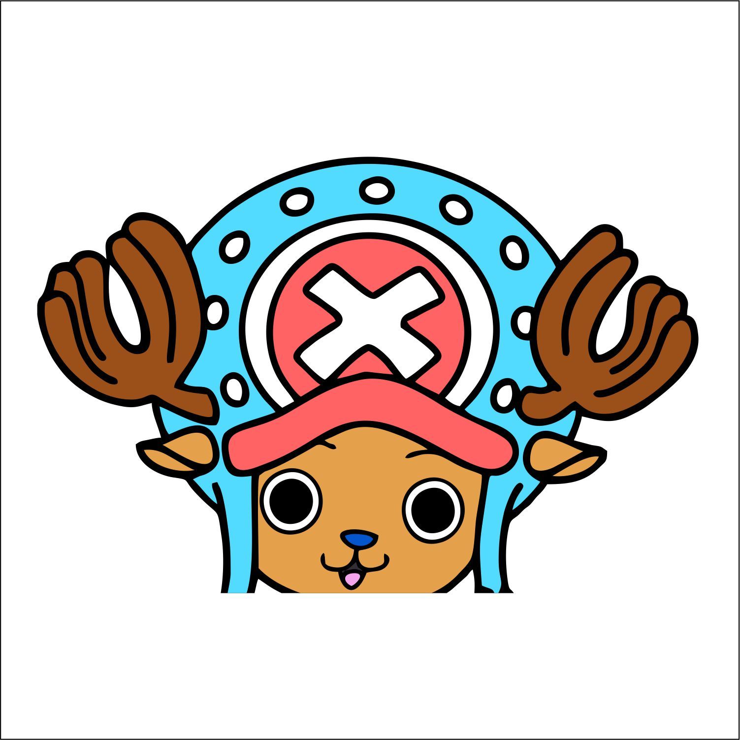 Tony Tony Chopper Peekers Peeking Window Vinyl Decal Sticker One Piece