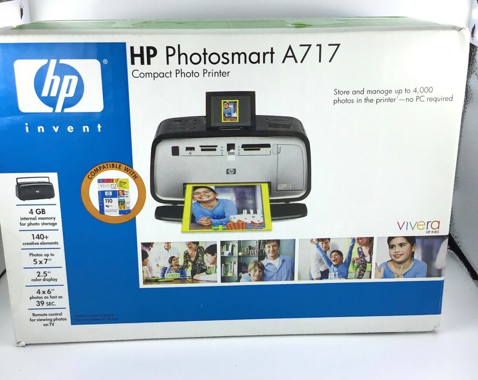 HP Photosmart A717 / Compact Digital Inkjet / Photos Up To 5x7 Printer