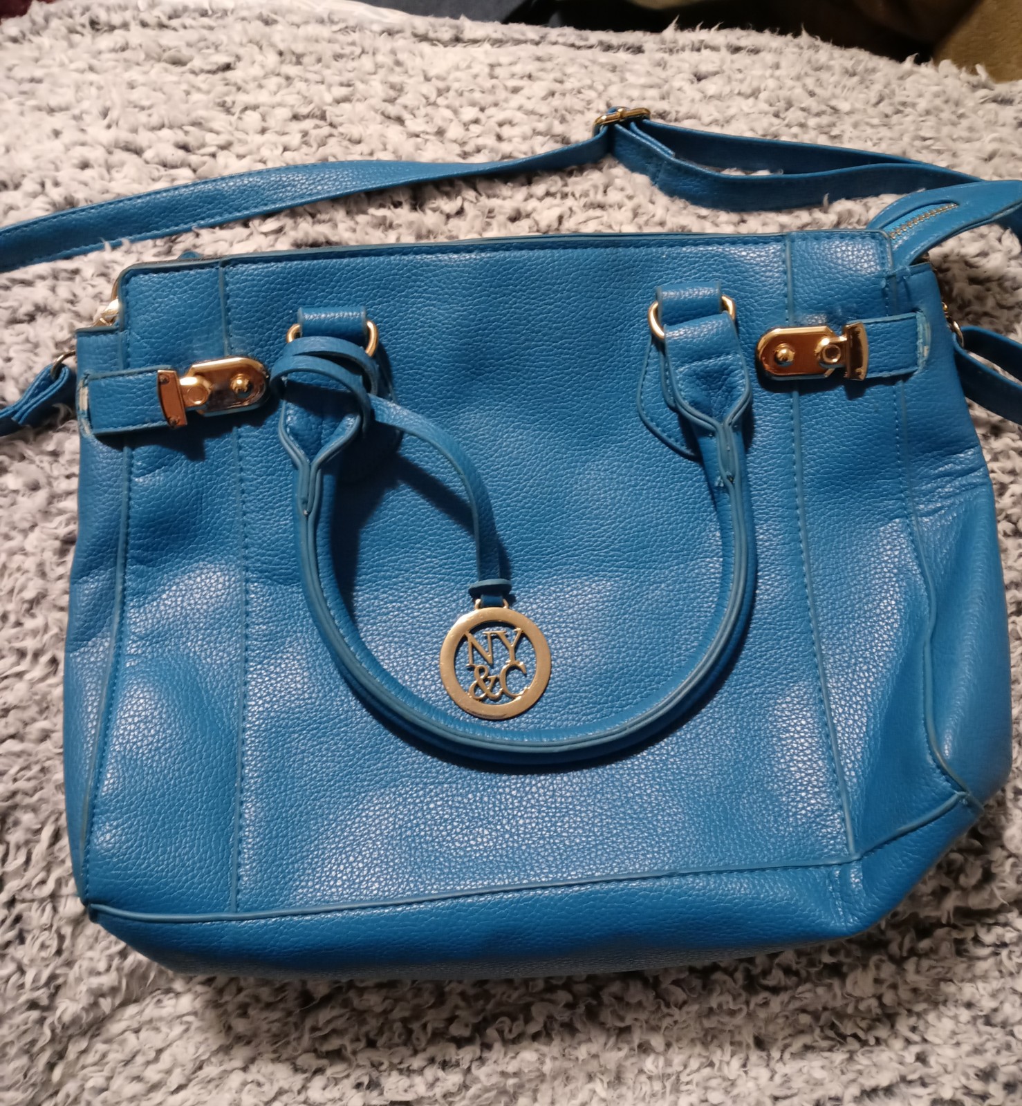 Primary image for NY & CO New York & Co blue handbag crossbody bag tote