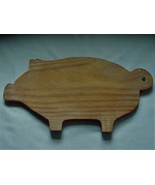 VINTAGE FARMHOUSE WOODEN PIG CUTTING OR BREAD BOARD RED PAINT - $45.00