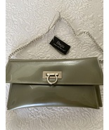 New Beijo sage green patent finish shoulder clutch purse  - $55.00