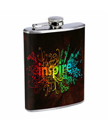 Inspire Rainbow Quote Em1 Flask 8oz Stainless Steel Hip Drinking Whiskey - $13.81