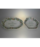 Spode Holiday Sentiment Tray Mini Platter &amp; Hex Fluted Tray 1st Christmas - $12.58