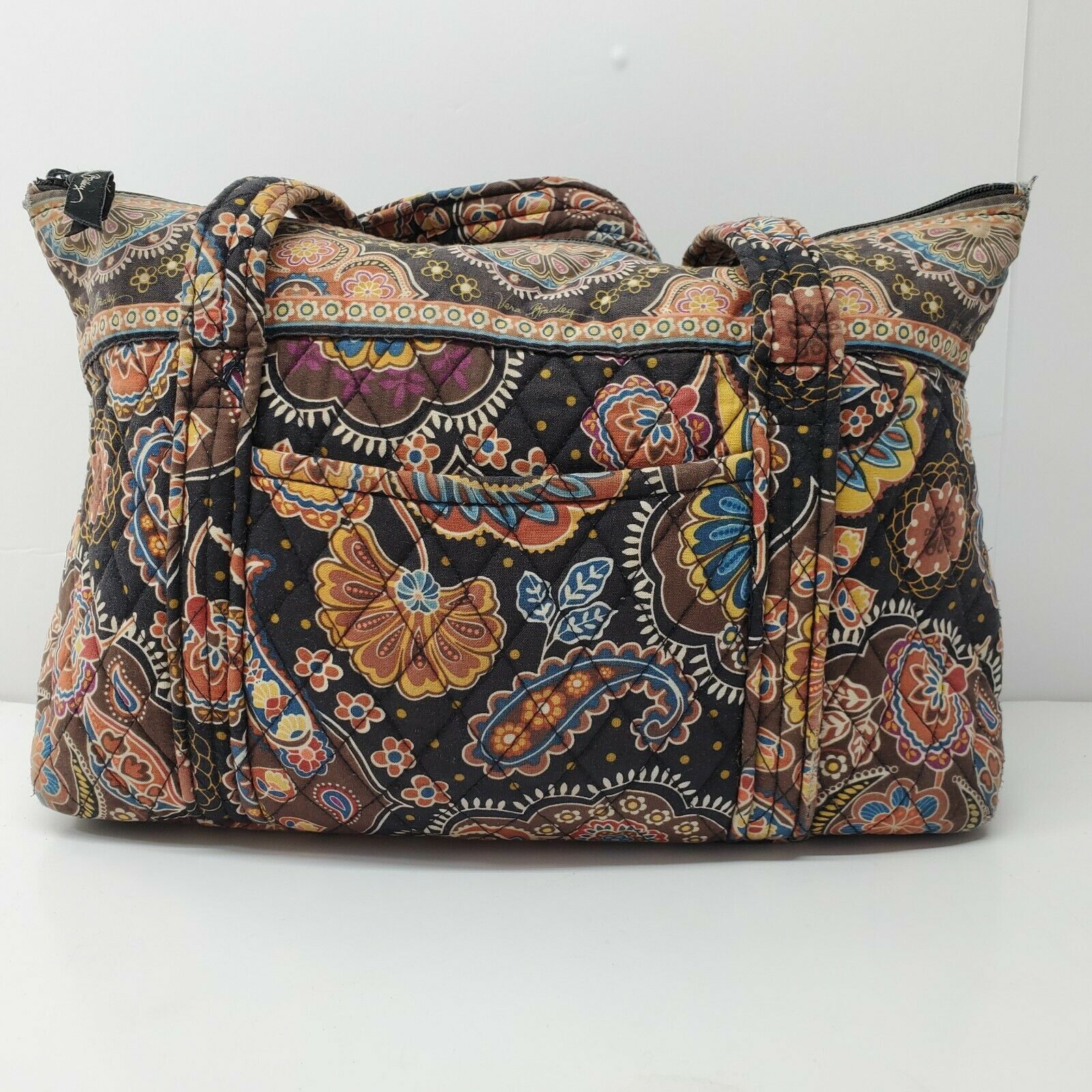 Vera Bradley Kensington Tote Bag Purse Brown Paisley Zippered - Women's ...