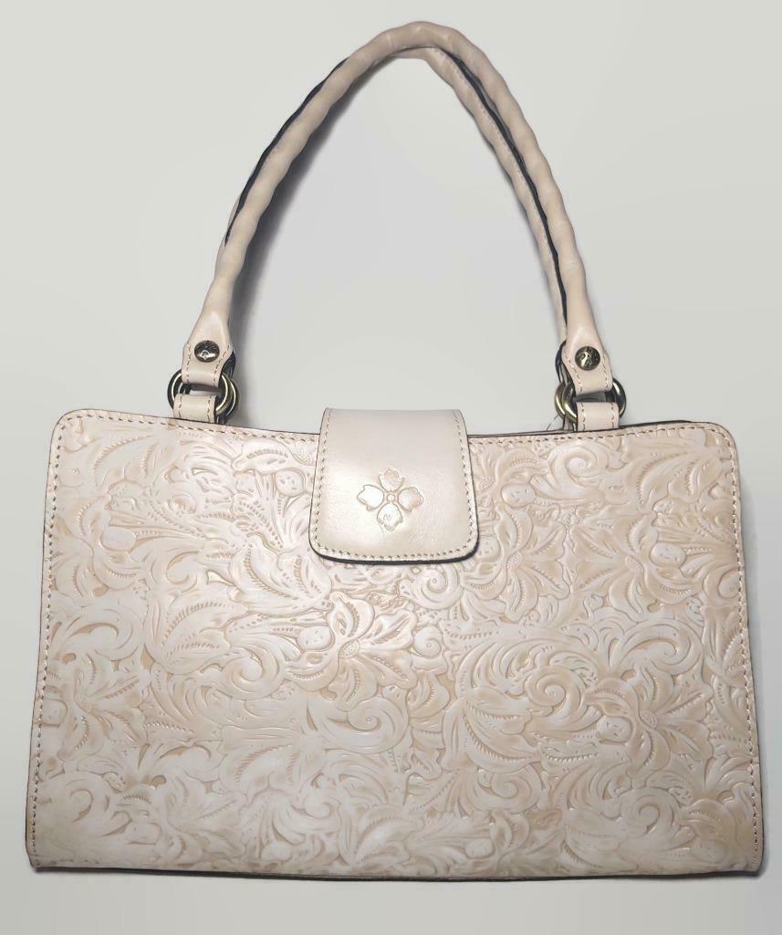 NWT 229 PATRICIA NASH White Waxed Tuscan Tooled Handbag Women's Bags