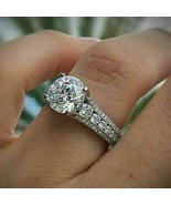 Solid 14K White Gold 2.85Ct Round D/VVS1 Diamond Engagement Ring Size 4 to 12 - $263.10