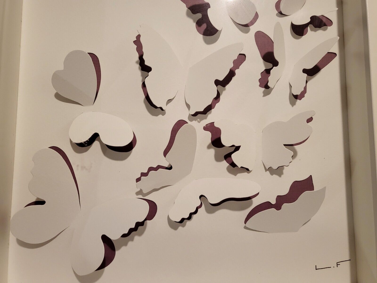 2 Piece IKEA Olunda 3d Butterfly Wall Art Shadow Box Lola Fraser White Purple Art Prints