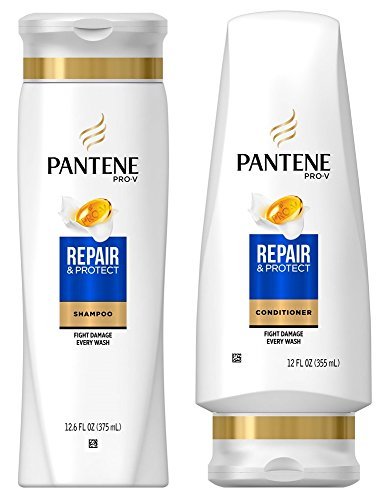 Pantene Repair & Protect Shampoo and Conditioner Set, 12.6 Fl Oz and 12 Fl Oz (S