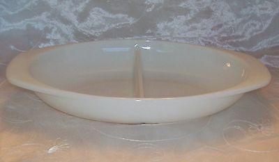 1 1/2 Quart Divided Baking Dish Opal Serving Dish Vintage Pyrex White Glass