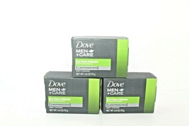 Lot of 3**Dove Men + Care**Extra Fresh Bar Soap 4 oz Moisture Cream Great Scent! - $4.90