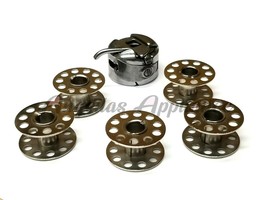 5 Metal Bobbins & Bobbin Case 6Pc Set for Brother Machine PS1200 PS21 Pacesetter - $13.41