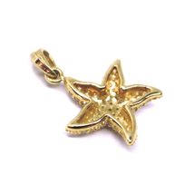 SOLID 18K ROSE GOLD PENDANT STARFISH STAR WITH CUBIC ZIRCONIA 16mm 0.63 inches image 2