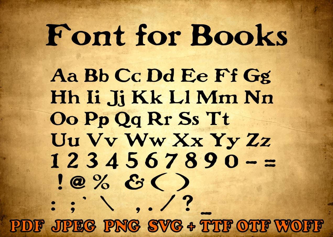 A collection of 11 fonts for books fonts for and 50 similar items