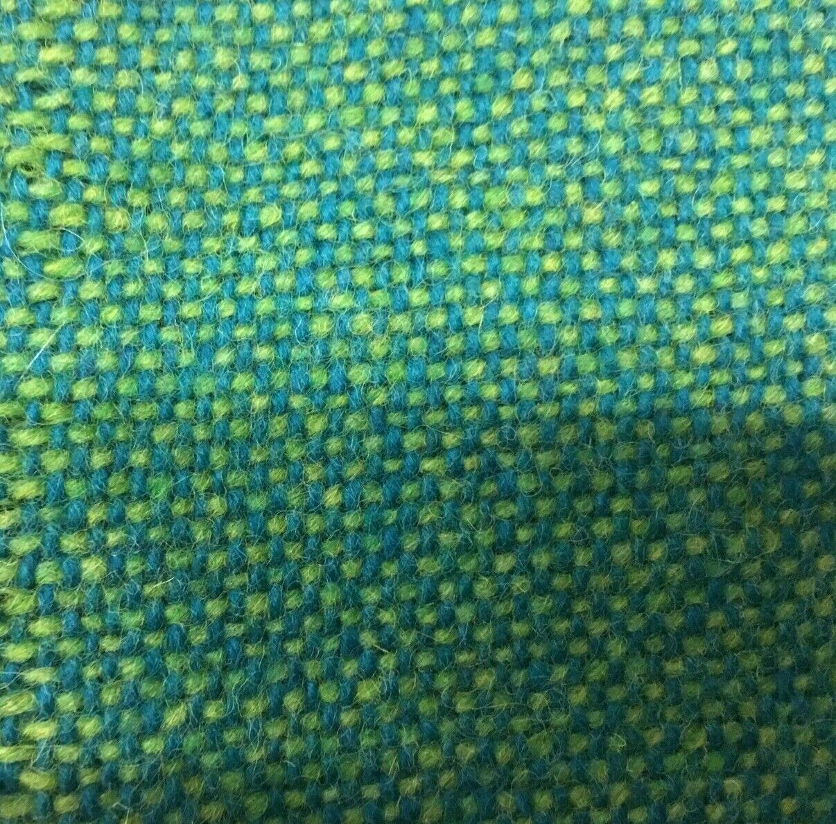 Designtex Tweed Bright Blue/Green Woven Wool Upholstery Fabric 2.75 ...