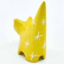 Vaneal Group Hand Carved Kisii Soapstone Tiny Miniature Mini Yellow Cat Figurine image 3