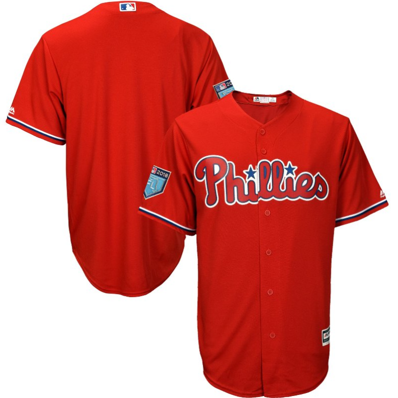 Philadelphia Phillies Men's Blank Jerseys 2018 Spring Training Red