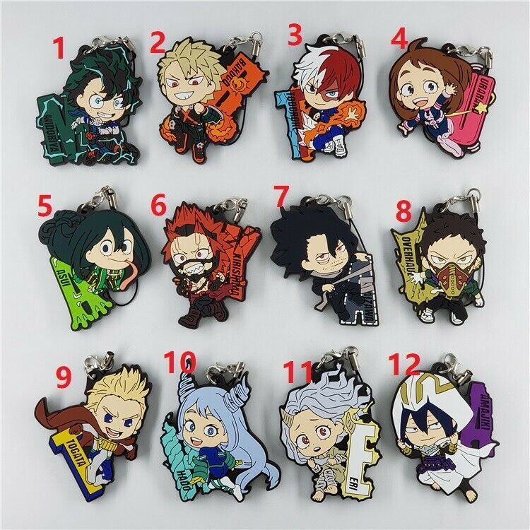 My Hero Academia Rubber Strap Boku no Hero Academia Keychain Keyring ...