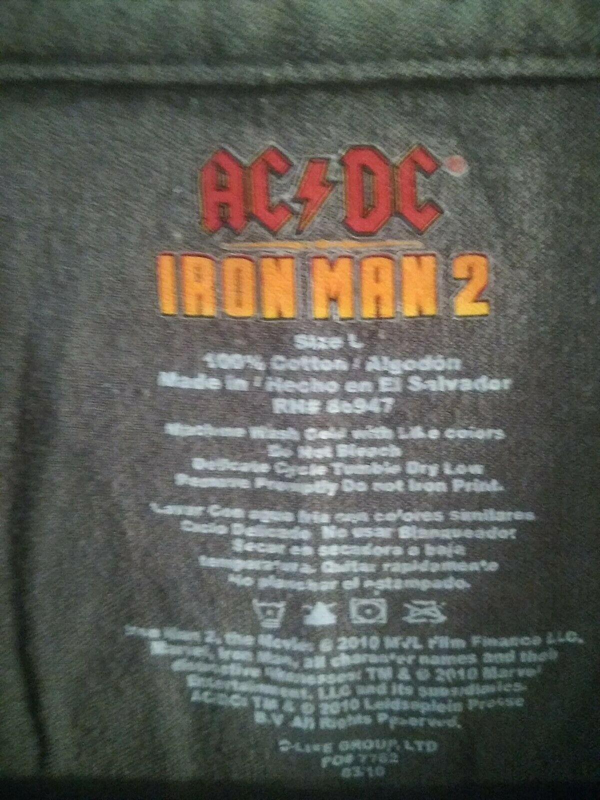 Vintage AC/DC Iron Man 2 Shoot To 