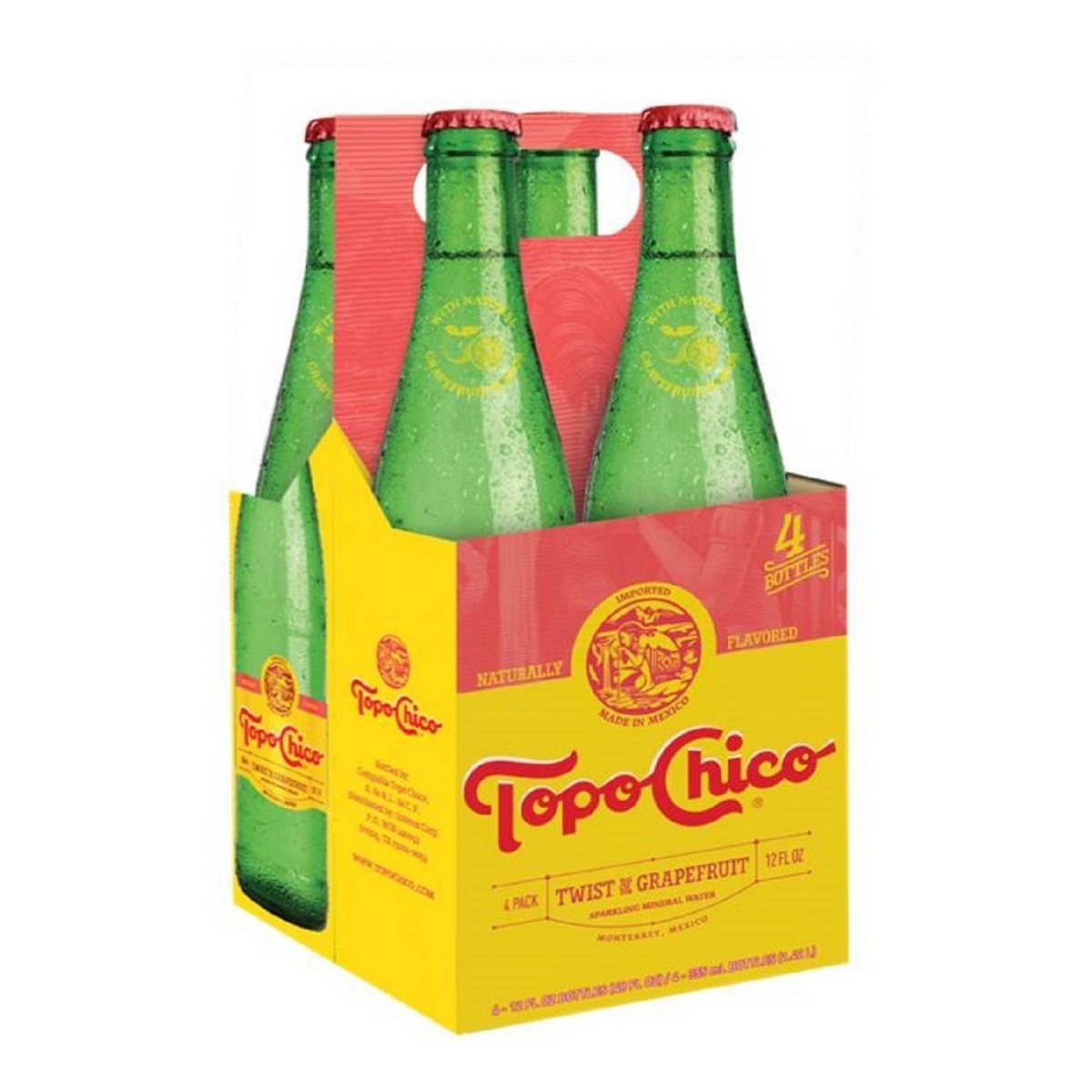 TOPO CHICO: Water Grapefruit 4 Pack Glass, 12 fo (6 Pack) - Grocery Stores