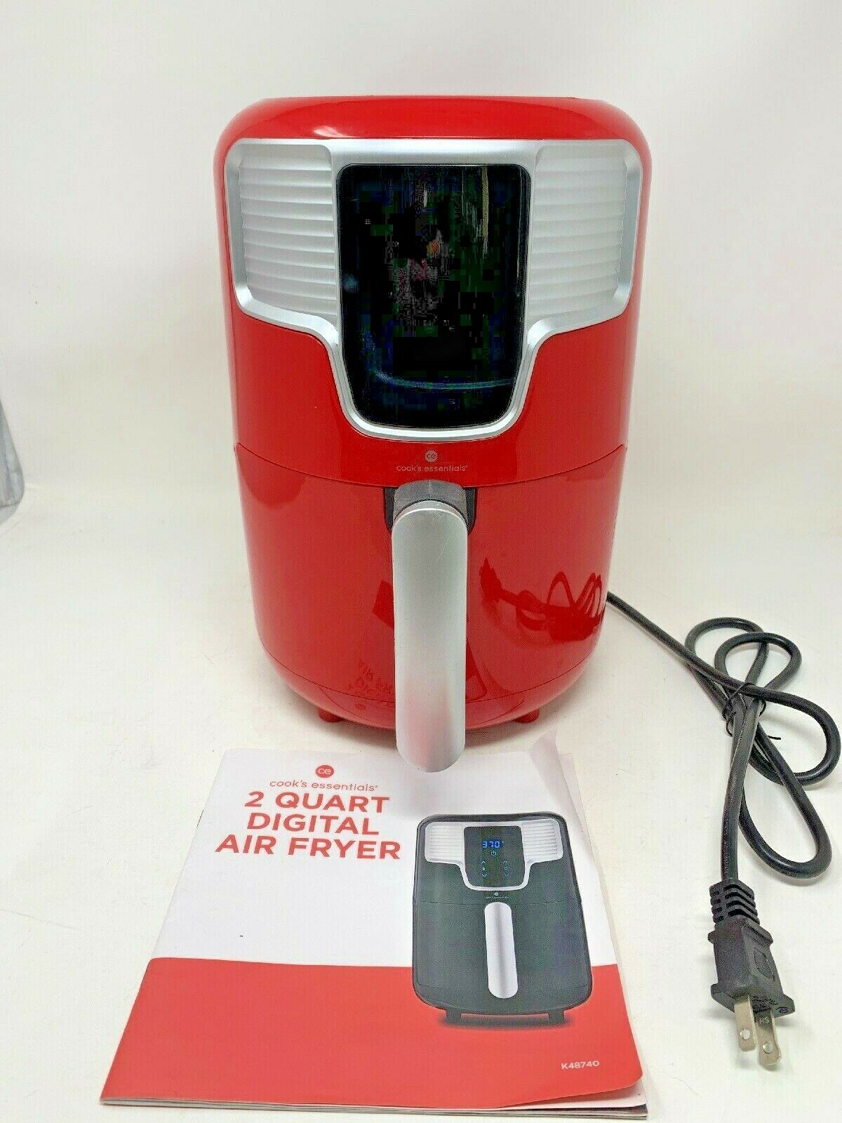 Cook’s Essentials Digital Air Fryer 1.6 Quart Red Excellent Used