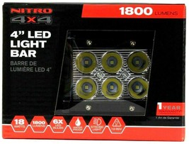 Nitro 4X4 4" LED 1800 Lumens 18 Watts Strobe Light Bar Waterproof Up To 3 Feet