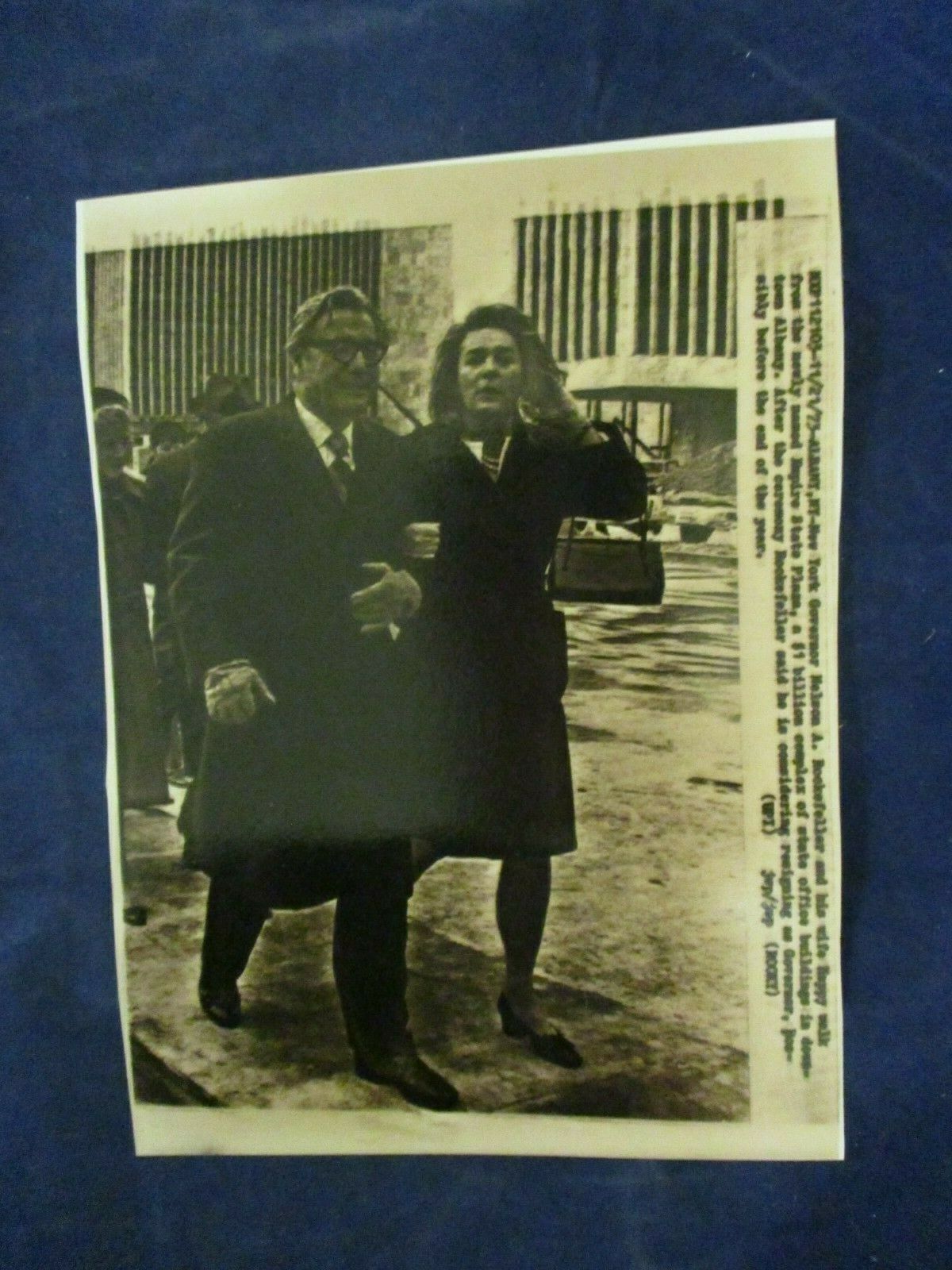 1973 Nelson Rockefeller & wife Happy Empire State Plaza Vintage Wire ...
