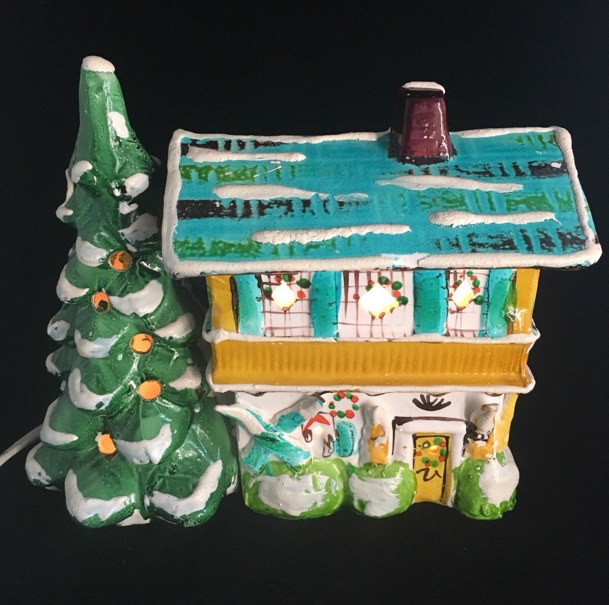 handmade ceramic christmas village house w light holiday decoration oriental - Ceramic Christmas Village handmade ceramic christmas village house w light holiday decoration oriental - Ceramic Christmas Village