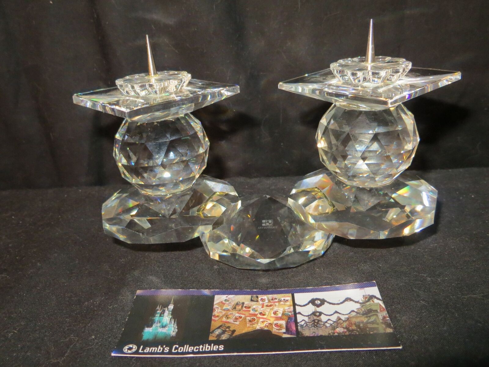 Swarovski Crystal Candle Holders 108 E, Retired rare European pin