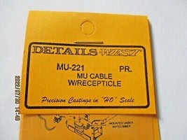 Details West # MU-221 MU Cable w/Receptacle. 1 Pair. HO-Scale image 2