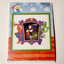 Jim Henson Dr. Seuss Counted Cross Stitch Kit Purple Photo Frame 9x9 NEW... - $37.95