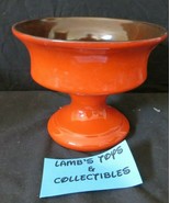 Frankoma Authentic pottery 6&quot; tall candy dish holder container vase red ... - $27.07