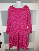 Lands' End Pink Bird Print Long Sleeve Dress Size 7 (S) Girl's READ BELOW - $23.49